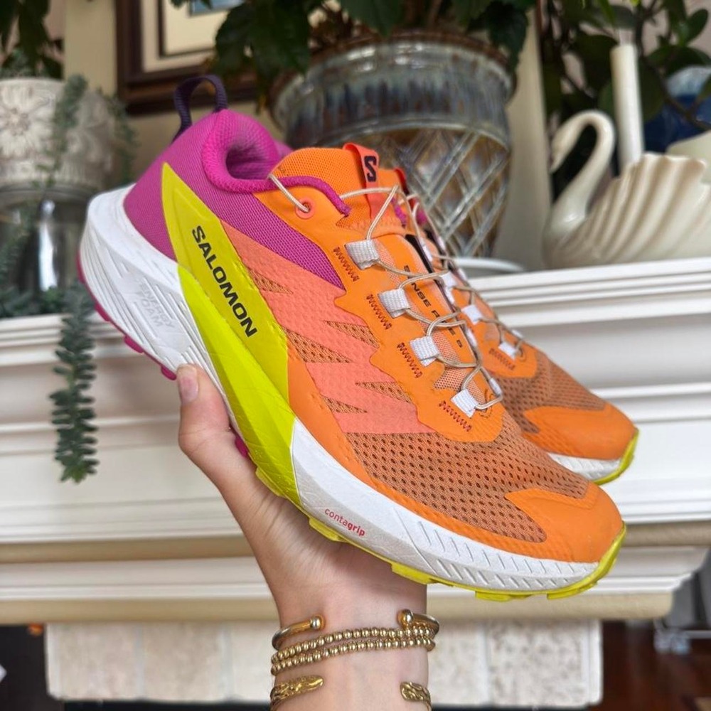 Salomon Sence ride 5' Bird of Paradise trail running shoes size 8.5